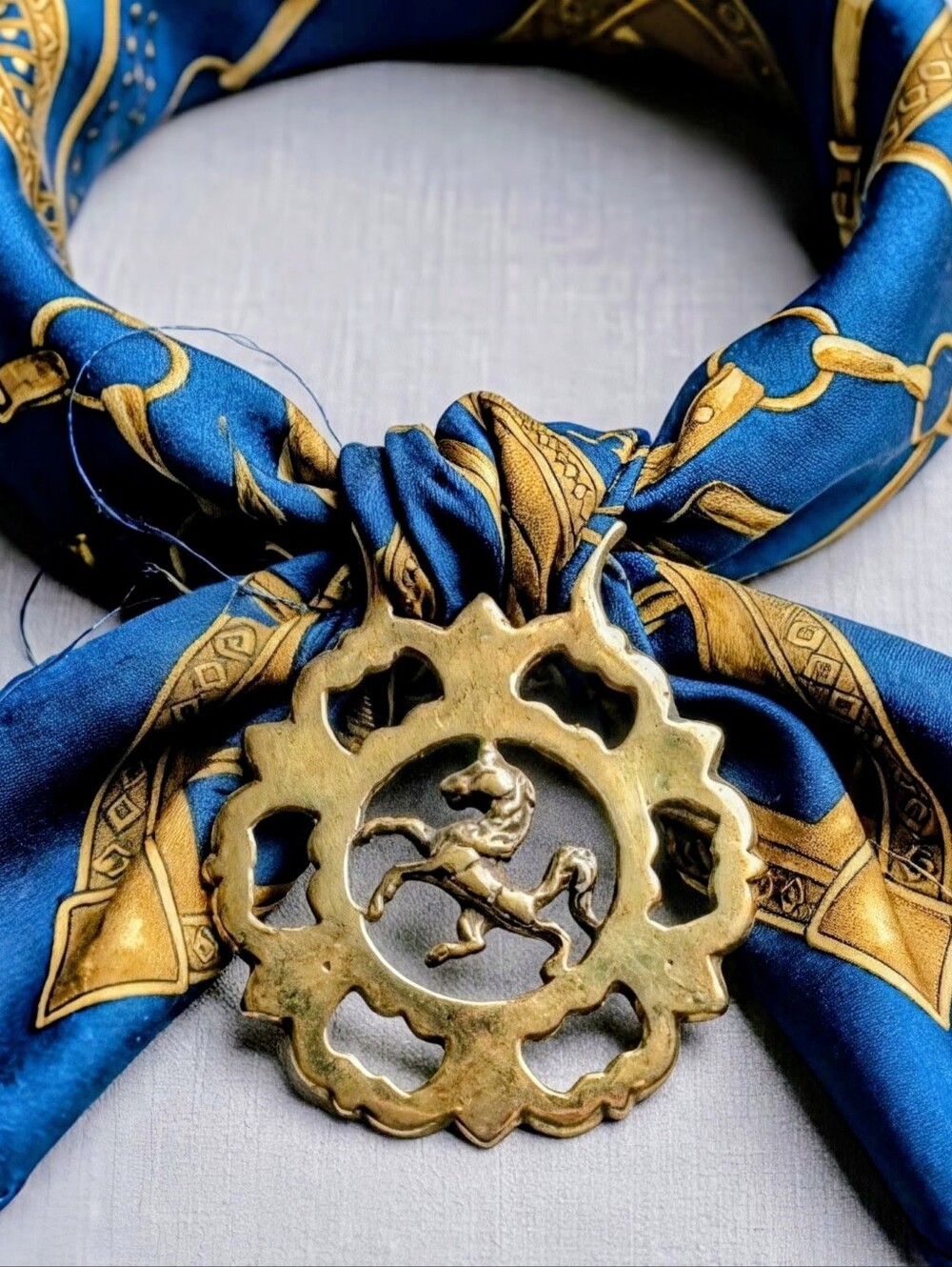 Brass Horse Medallion Mustang